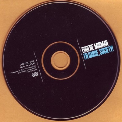 Eugene Mirman ''En Garde, Society!'' Sub Pop Advance CD Promo BALLARD50