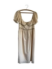 Cider Cream Milkmaid Puff Sleeved Shired Maxi Dress Feminine Romantic Cottage XL