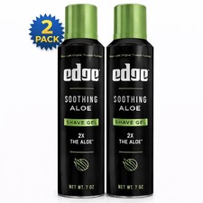 Edge Soothing Aloe Shave Gel 7oz for Men Moisturizing Smooth Shave Pack 2 