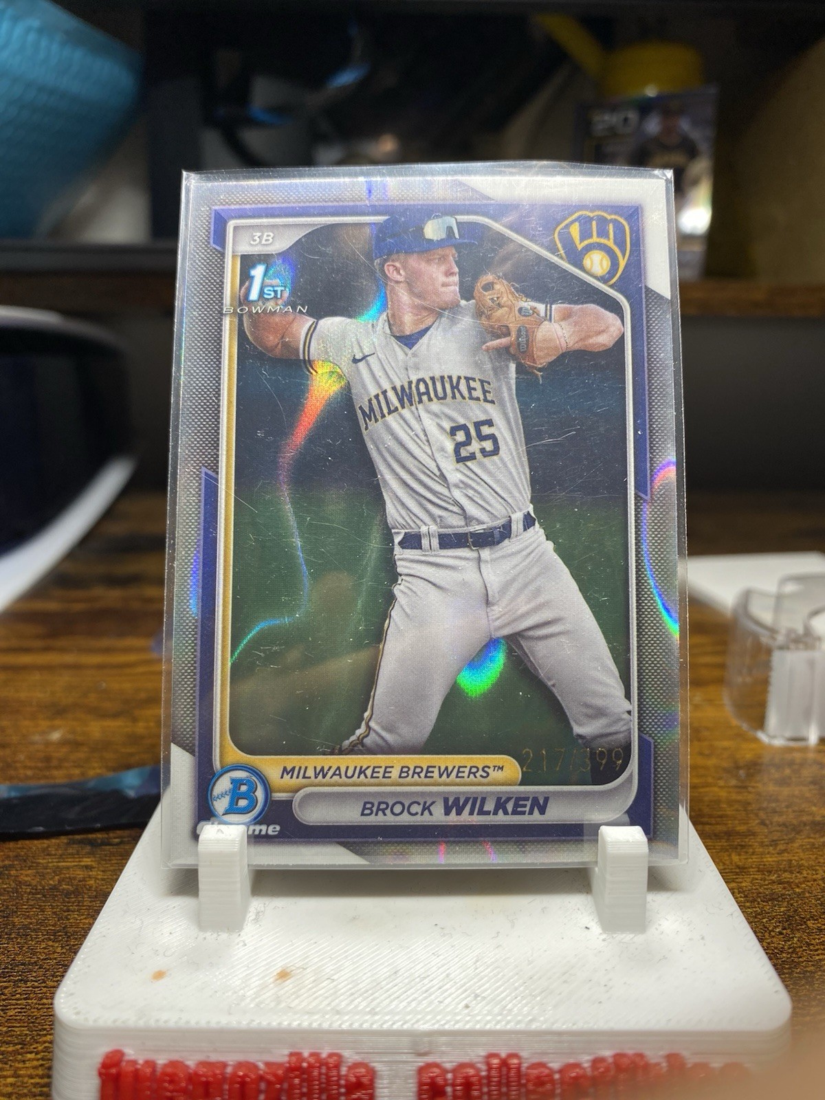 🔥2024 Brock Wilken 1st Bowman⚾️ CHROME LAVA REFRACTOR NUMBERED 110/399!🔥SP🔥🔥