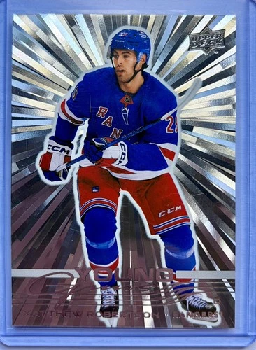 2025-26 Upper Deck Matthew Robertson Silver Outburst Young Guns Rangers #239