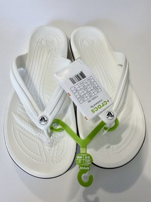 Crocs Crocband Flip Sandal Men s 9 Mens Woman s 11 White Slip On Flip Flop White