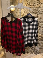 Secret Treasures Mix/Match Women Pajama Top SZ 2X Red OR Small Black, soft NWT