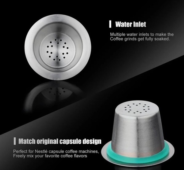 Cápsulas recargables de acero inoxidable para Nesspreso nuevas herramientas para cafetera hágalo usted mismo 6p