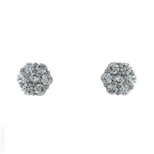 Amazing Flower Studs 1.5-2 CTW  7 Diamonds Each Set In Platinum.