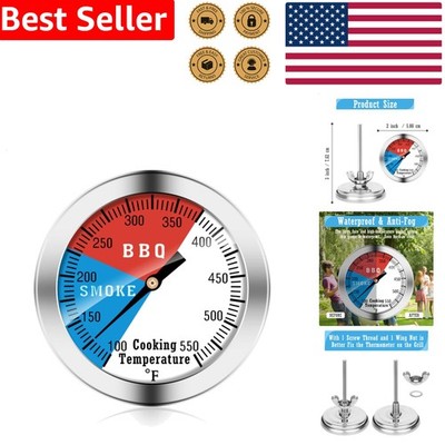 Analog Grill Thermometer Gauge BBQ Smoker Pit Temp Fahrenheit Waterproof