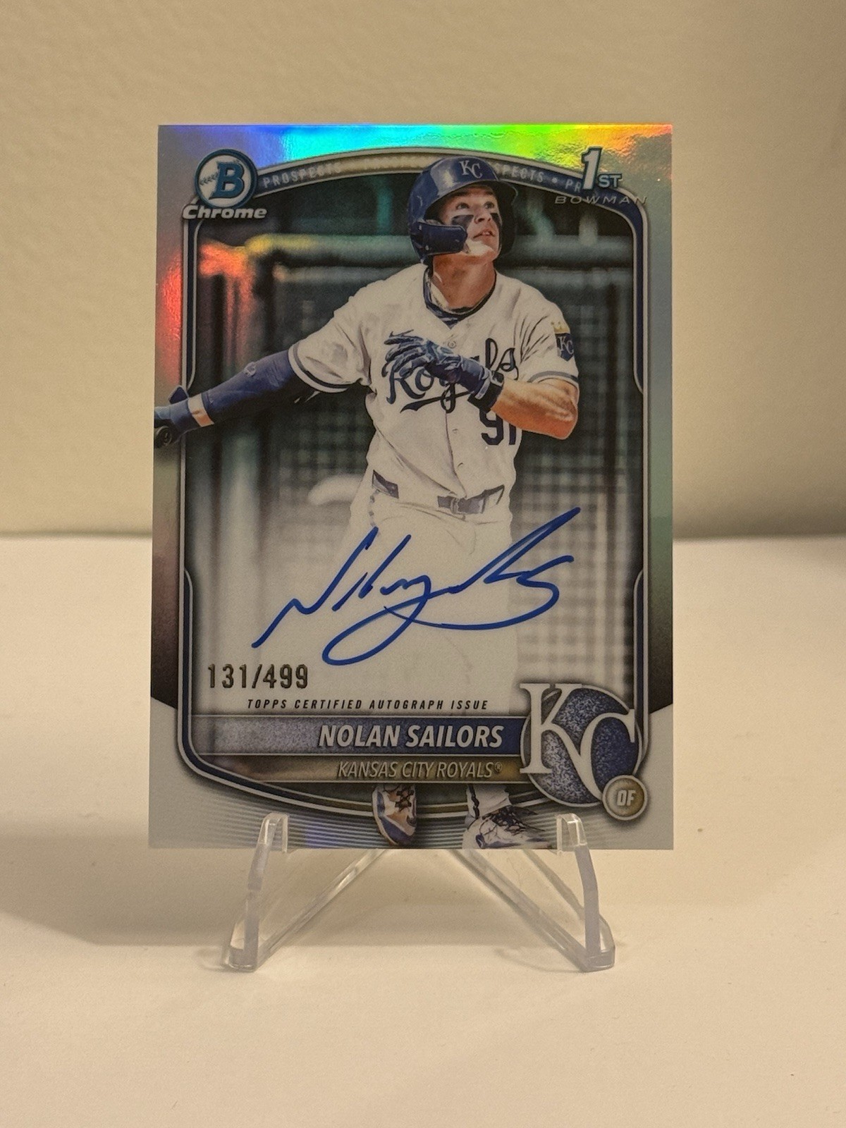 NOLAN SAILORS 2025 Bowman Draft Chrome Prospects Auto Refractor /499 ROYALS