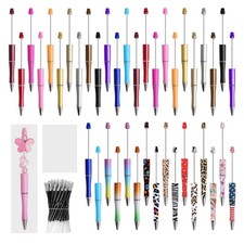 120 Pieces DIY Beaded Pens Kit - 40 Plastic Rhinestone Beaded Pens Bulk with ...