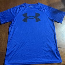 Under Armour Youth Boy s Size Large Royal Blue Shirt Short Sleeve C2