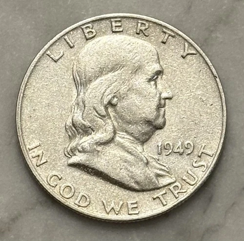 1949-D Franklin Half Dollar - VG - Very Good - 90% Silver