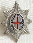 WW1 WW2 ? COLDSTREAM GUARDS LUDLOW SILVER ENAMEL OFFICERS MILITARY COLLAR BADGE