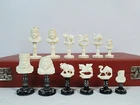 VINTAGE  FIGURAL CHESS SET  ALEXANDER THE GREAT INDIAN  CAMPAIGN   AND BOX
