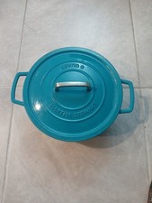 Martha Stewart Dutch Oven Teal Enamel Cast Iron 6QT Round Covered Cookware
