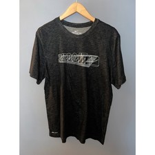 Nike Mens Dri-FIT Just Do It Graphic T-Shirt Charcoal Heather Gray Size M
