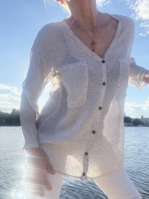 Coole  legere Imperial 35%Silk 65% Viscose Bluse GrM-38/40 Pünktchen Polka dot 