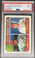 2018 Topps Heritage Victor Robles Andrew Stevenson /999 Chrome PSA 9