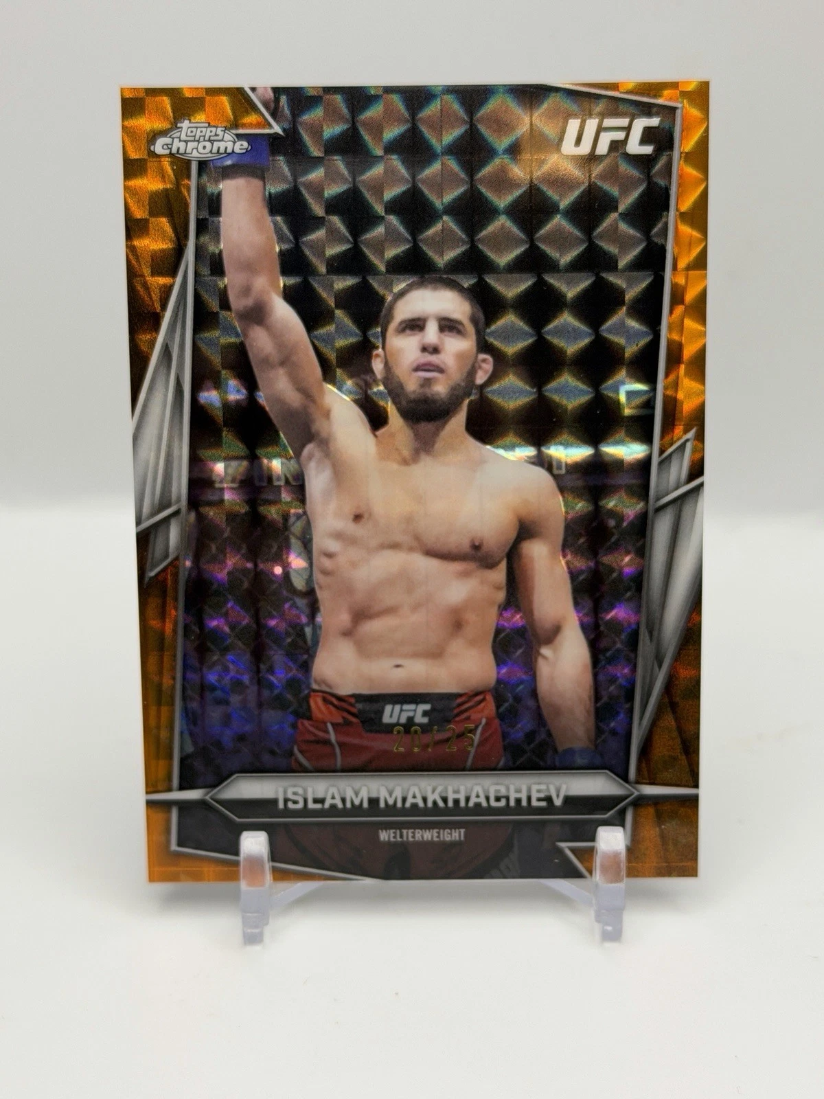 ISLAM Makhachev 2026 Topps Chrome UFC Orange Geometric /25 #47 - product detail image 1