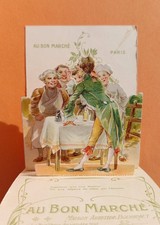 AU BON MARCHE - chromo à système pop-up Fable Jean de la Fontaine Corbeau Renard