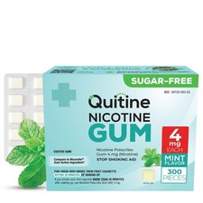 Quitine Nicotine Gum 4mg, Mint Flavor, Stop Smoking Aid   NRT to Relieve