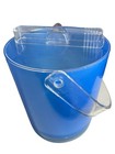 Target Blue Acrylic Round Ice Bucket w/ Handle, Lid, & Tongs EUC