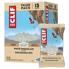 CLIF BAR - Energy Protein Bars - White Chocolate Macadamia Nut - Made with