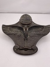 Antique 1890s Art Nouveau Bronze Stork Inkwell Maurice Frecourt Paris 6.5"