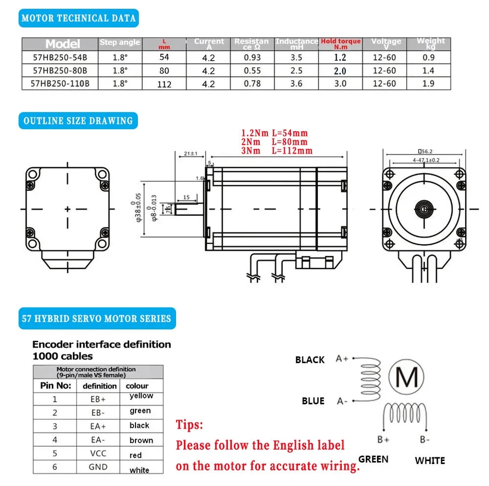 Nema23 Closed Loop Stepper Motor Hybrid Servo DC Motor Driver Kit for CNC Router - Image 2 of 4