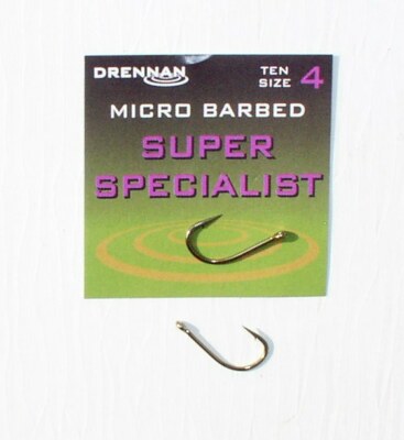 Drennan Haken Super Specialist, überaus beliebte, ungebundene Öhr-Haken, Hooks