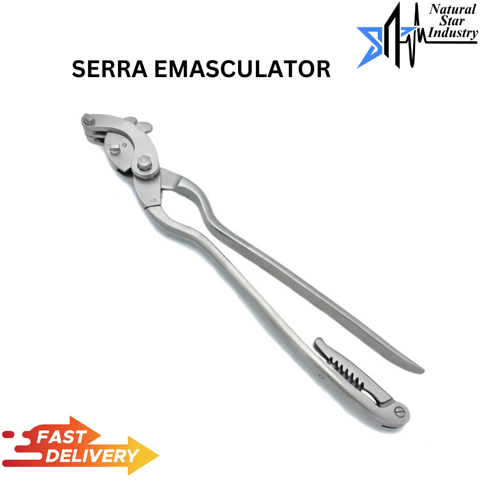 14" SERRA EMASCULATOR WITH RATCHET Premium Castration Veterinary Instruments