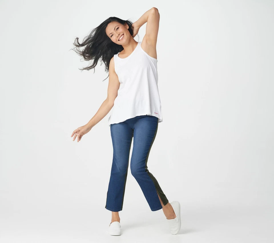 Nuevo Peace Love World reg 12 Pantalones Denim y Pana Vintage Negro QVC 2958 Foto 3 de 4