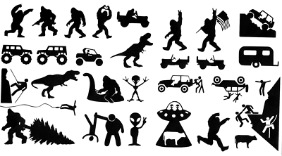 #ad For Jeep Wrangler Gladiator Yeti Bigfoot UFO Easter Egg Decals Popular Sheet $21.95