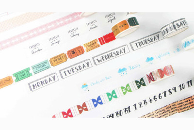 Infeel.me Washi Tape Masking Tape, für Notiz Index Planen, «Traveler» 15mm x 7m 