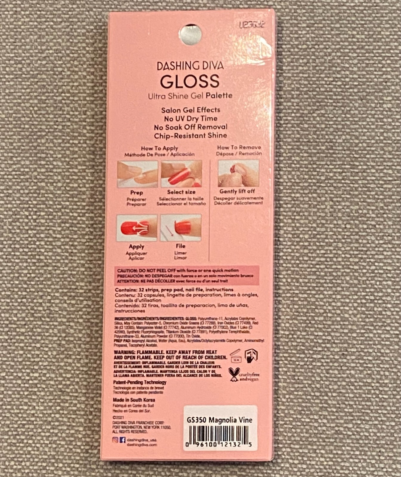 Dashing Diva Gloss Ultra Shine Gel Nail Strips Glitter - MAGNOLIA VINE