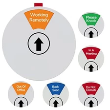 6 Options Office Privacy Sign, Do Not Disturb Rotating Door Hanger Grey