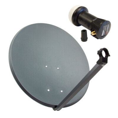 PremiumX SAT Anlage 60cm Satelliten Schüssel Aluminium Antenne DELUXE Single LNB
