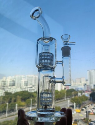 Recycler rig 10'' Deluxe Matrix Recycler Thick Glass Water Pipe Bong Hookah 14MM