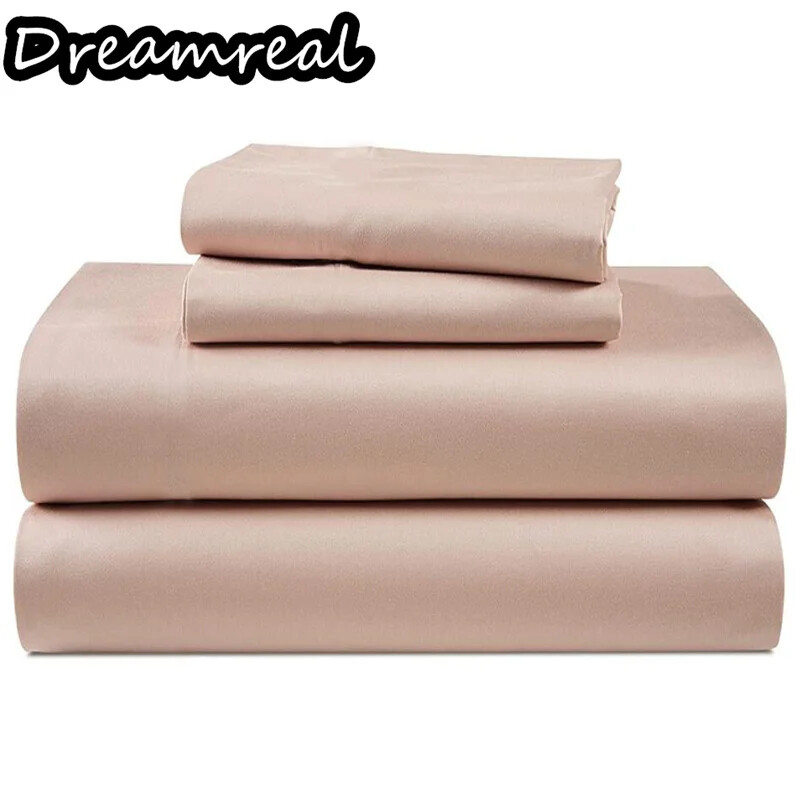 100% Egyptian Cotton Bed Sheet Set Luxury Fitted Sheet Flat Bedsheet Pillowcases