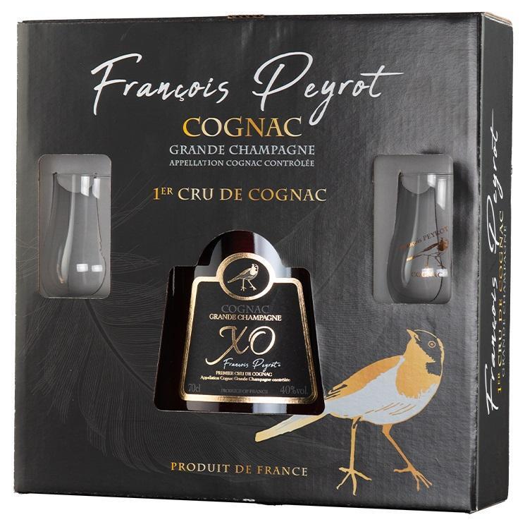 FRANCOIS PEYROT COGNAC XO EXTRA OLD GRANDE FINE CHAMPAGNE 70 CL CONFEZIONE CON 2