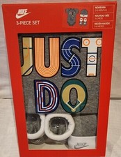 INFANT NIKE 3 PIECE SET GREY (JUST DO IT) 0-6 MONTHS