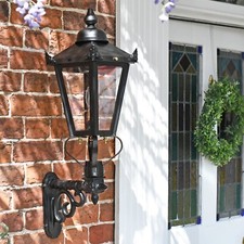 Black Victorian Wall Light with Bracket - 98 x 46cm