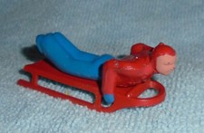 VINTAGE LEAD BARCLAY "Man on Sled" In Blue  Red w/ Red Sled B192 Near Mint F/S