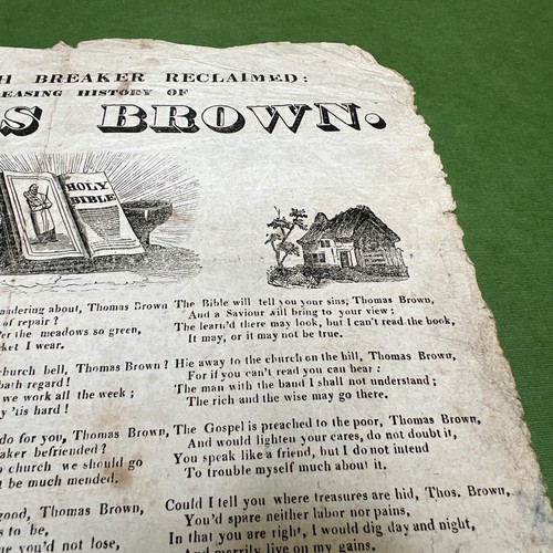 THE SABBATH BREAKER RECLAIMED/HIST. OF THOMAS BROWN, BROADSIDE, KEYWORTH,LINCOLN - Picture 6 of 8