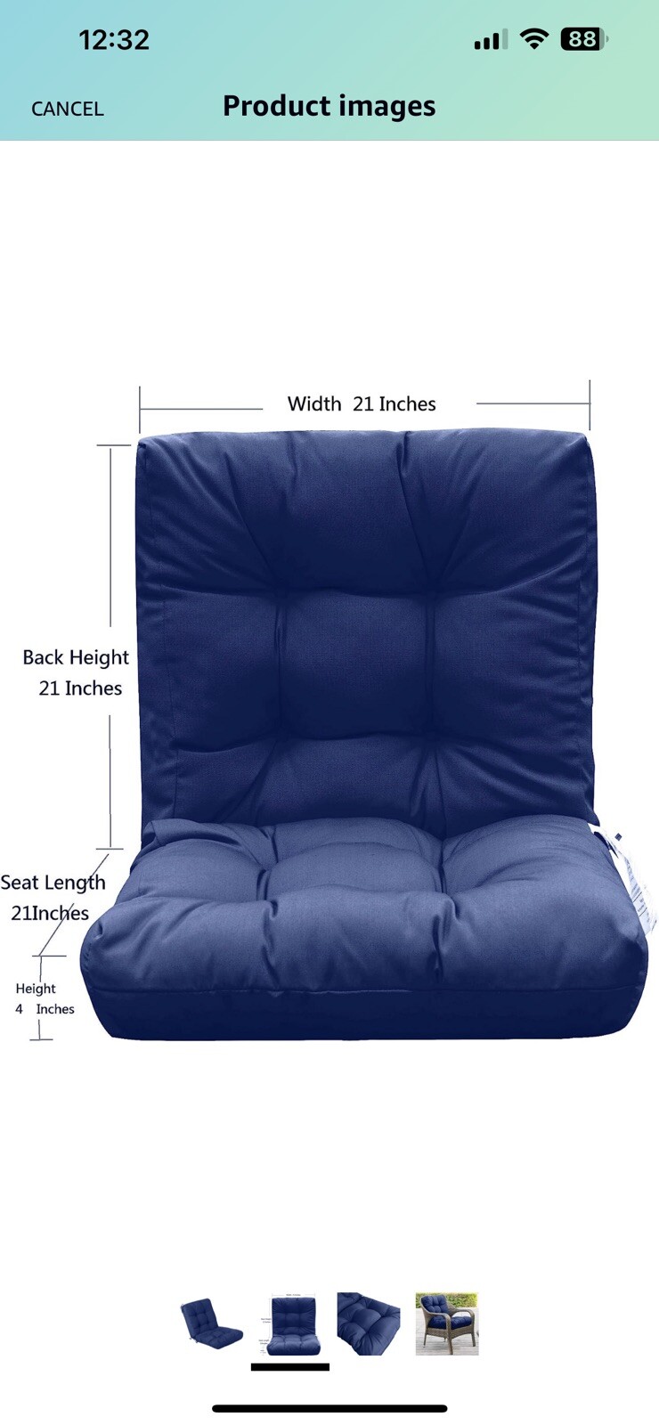 QILLOWAY Outdoor Seat/Back Chair Cushion Tufted Pillow, Seasonal