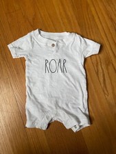 Rae Dunn Baby 0-3M  ROAR  one-piece with shorts boy/girl EUC