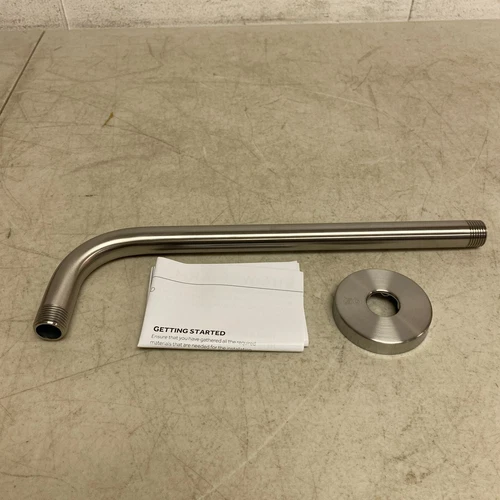 Signature Hardware 12" Shower Arm & Flange Brushed Nickel SHRSA123BG - Picture 2 of 15