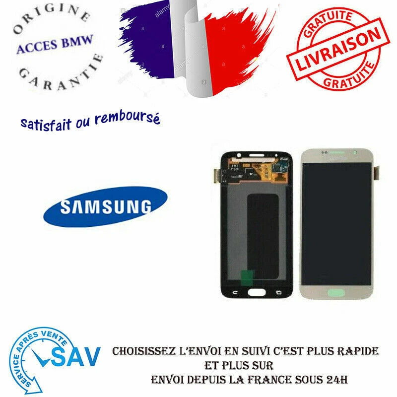 VITRE TACTILE + ECRAN LCD ORIGINAL SAMSUNG GALAXY S6 G920F OR GOLD + OUTILS - Photo 1/1