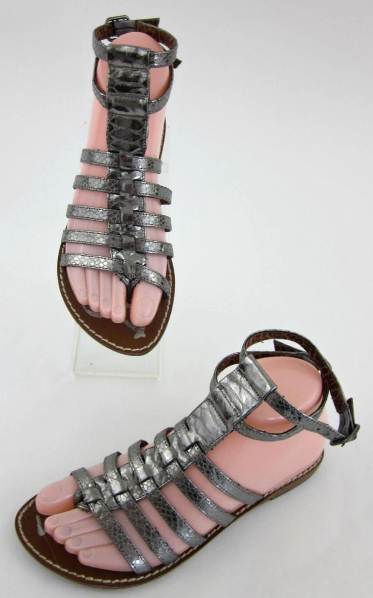 Sam Edelman Gilda Thong Gladiator Sandals Platinum Snake Print