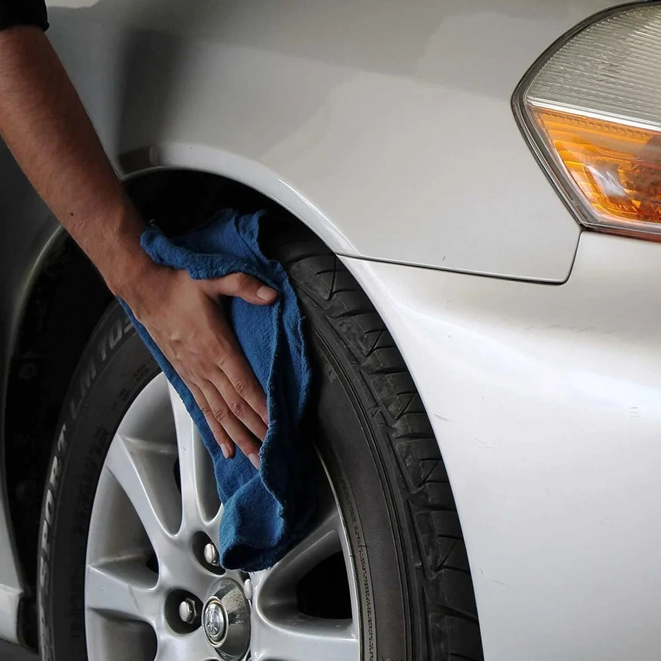 Toalhas de loja azuis premium para limpeza - 13x14 polegadas toalhas de limpeza multiuso - Imagem 3 de 4