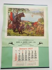 Beautiful Nos 1957 Chevrolet Harrison Nebraska Dealership Calendar Hunting Scene Beautiful Nos 1957 Chevrolet Harrison Nebraska Dealership Calendar Hunting Scene