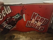 Coca-Cola Advertising Banner Corrugated Cardboard "Keep It In The House" 12x96